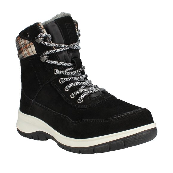 Khombu Black Faux Shearling Lined Suede Water Resistant Winter Boots sz 9M NIB - Picture 1 of 13